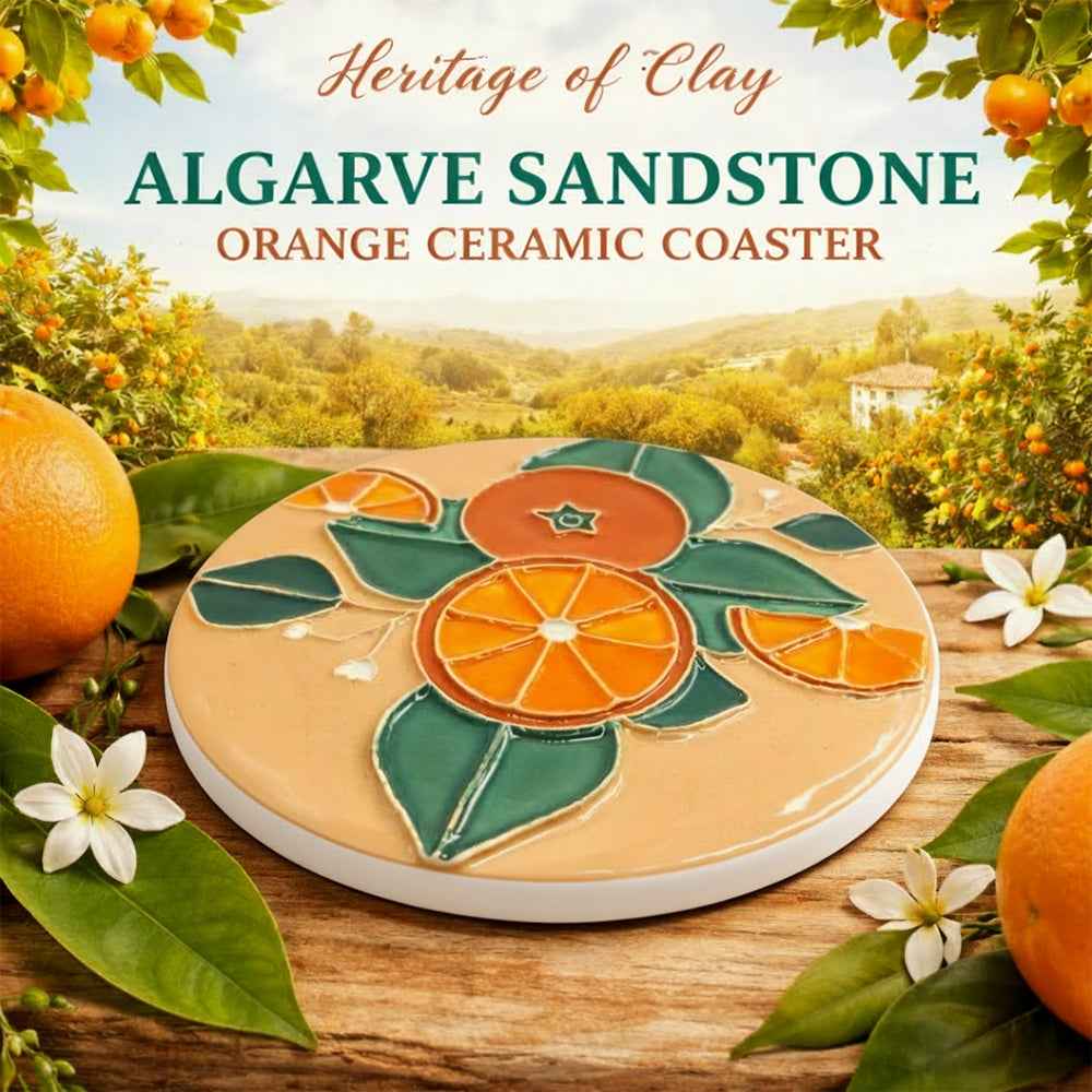 Algarve Sandstone Orange Ceramic Coaster